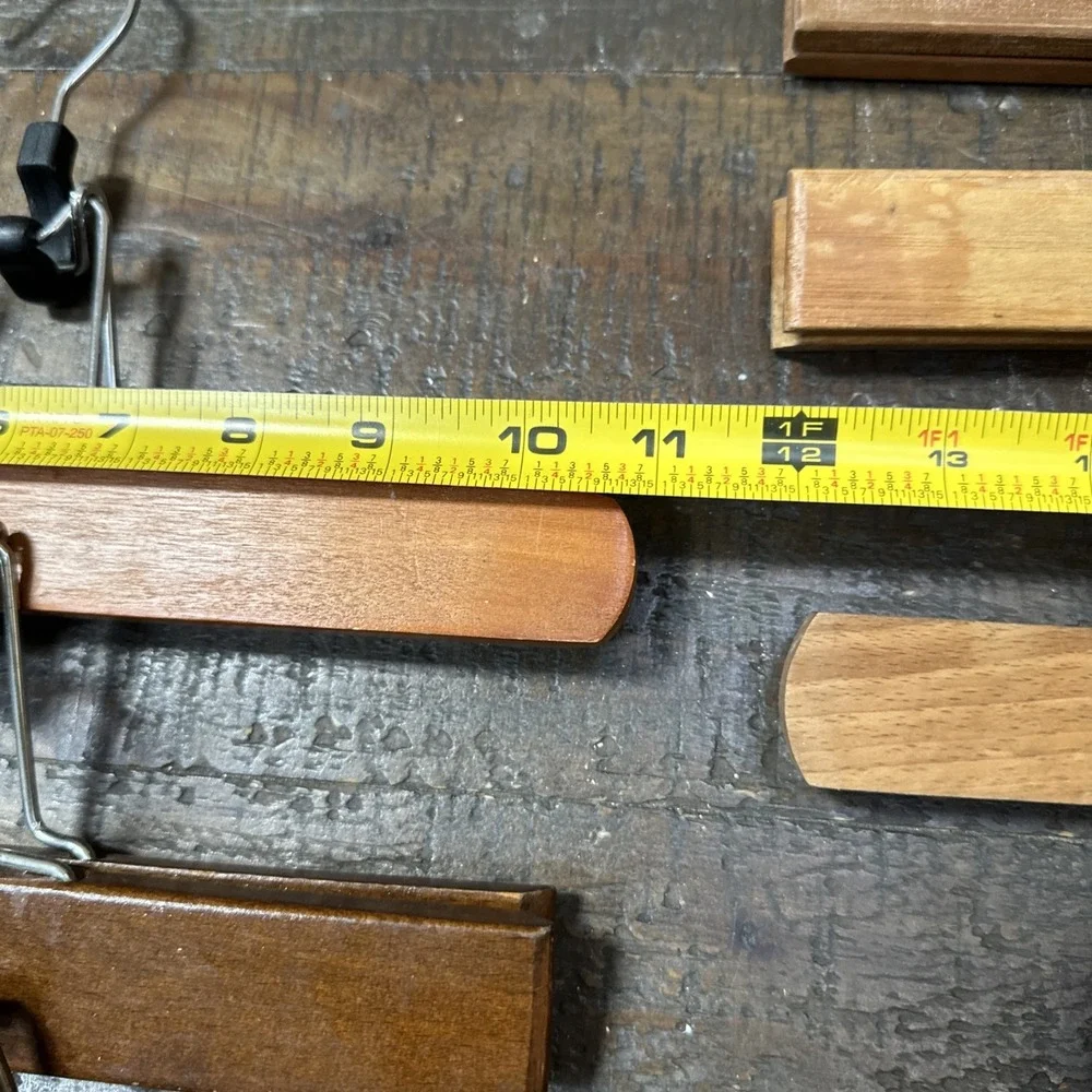 Vintage Wooden‎ Clamp Hangers Lot 8 Pants Skirt Trouser Clip Montrose USA